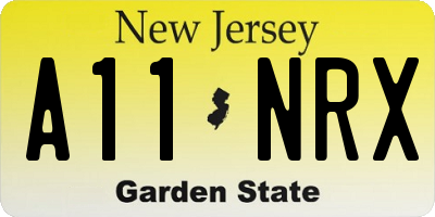 NJ license plate A11NRX