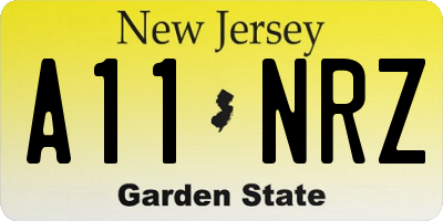 NJ license plate A11NRZ