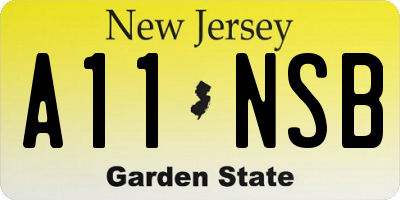 NJ license plate A11NSB