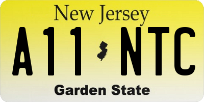NJ license plate A11NTC