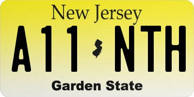 NJ license plate A11NTH