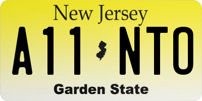 NJ license plate A11NTO