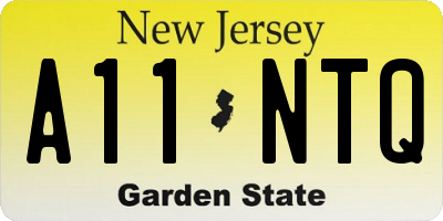 NJ license plate A11NTQ