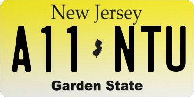 NJ license plate A11NTU