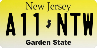 NJ license plate A11NTW