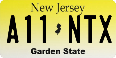 NJ license plate A11NTX