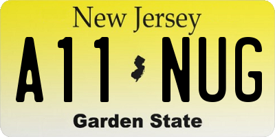 NJ license plate A11NUG