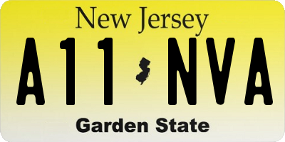 NJ license plate A11NVA