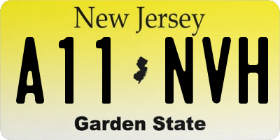 NJ license plate A11NVH