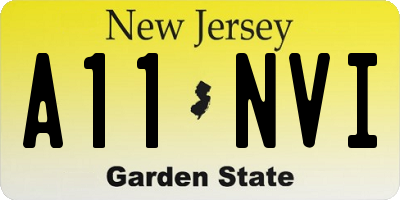 NJ license plate A11NVI
