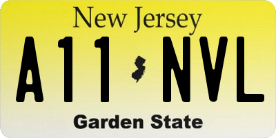 NJ license plate A11NVL