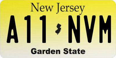 NJ license plate A11NVM