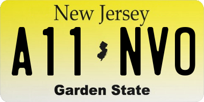 NJ license plate A11NVO