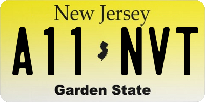 NJ license plate A11NVT