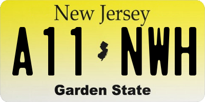 NJ license plate A11NWH