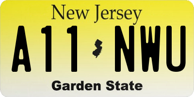 NJ license plate A11NWU