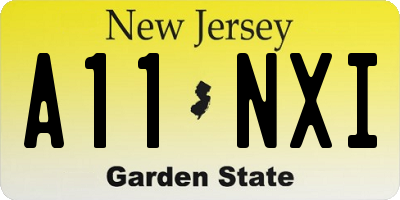 NJ license plate A11NXI