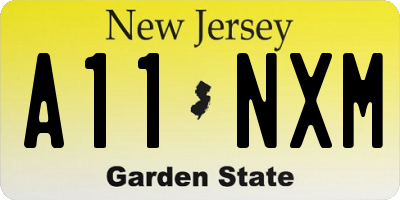 NJ license plate A11NXM