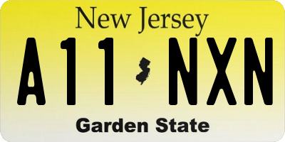 NJ license plate A11NXN