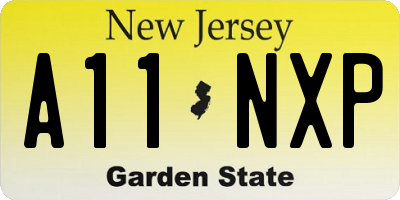 NJ license plate A11NXP