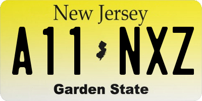 NJ license plate A11NXZ