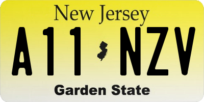 NJ license plate A11NZV