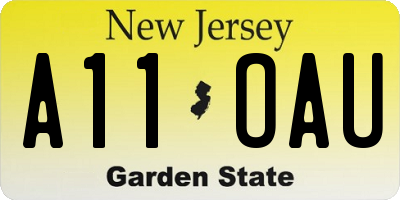 NJ license plate A11OAU