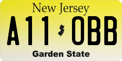 NJ license plate A11OBB