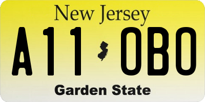 NJ license plate A11OBO
