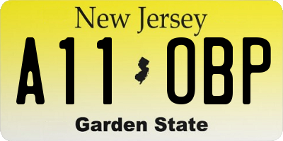 NJ license plate A11OBP