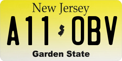 NJ license plate A11OBV