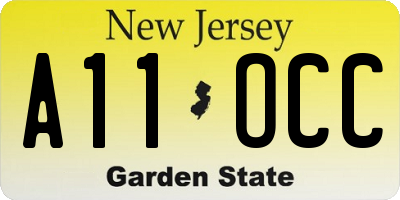 NJ license plate A11OCC