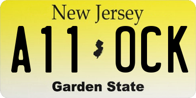 NJ license plate A11OCK