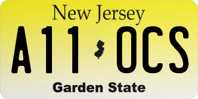 NJ license plate A11OCS