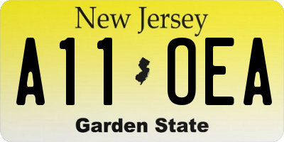 NJ license plate A11OEA