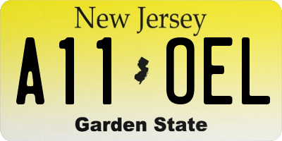 NJ license plate A11OEL