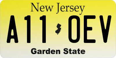 NJ license plate A11OEV
