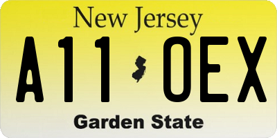 NJ license plate A11OEX