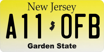 NJ license plate A11OFB