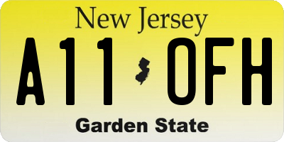 NJ license plate A11OFH