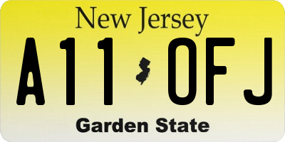 NJ license plate A11OFJ