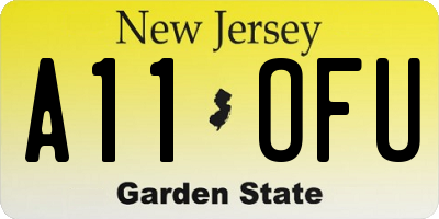 NJ license plate A11OFU