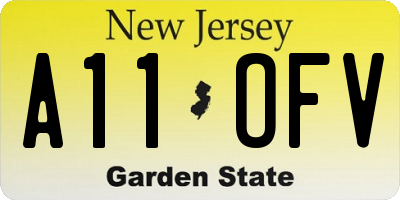 NJ license plate A11OFV