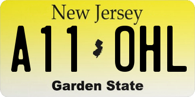 NJ license plate A11OHL