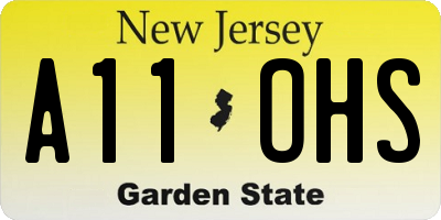 NJ license plate A11OHS