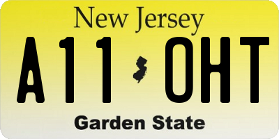 NJ license plate A11OHT