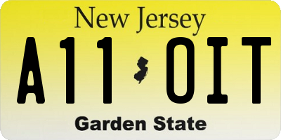 NJ license plate A11OIT