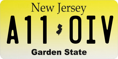 NJ license plate A11OIV