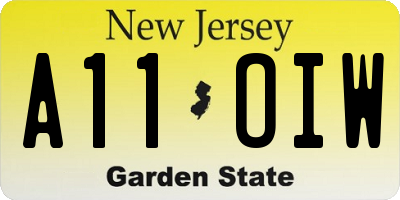 NJ license plate A11OIW