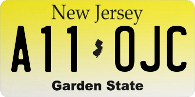 NJ license plate A11OJC